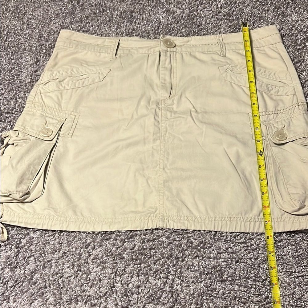 Beige Cargo Mini Skirt - Picture 3 of 5